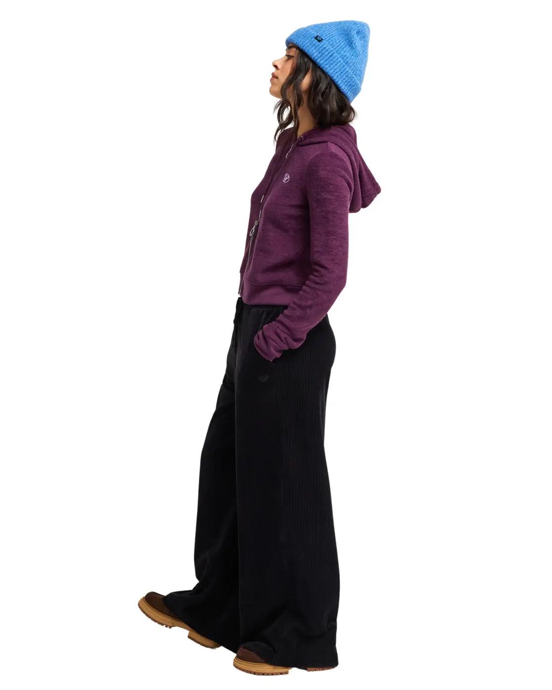 Pantalón amplio de pana LEKEITIO KNIT Negro Mujer 3/4