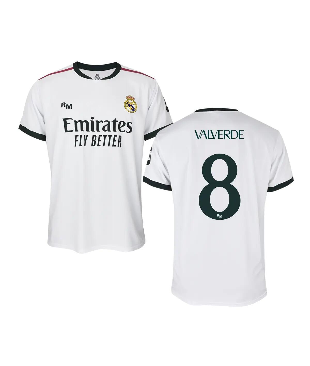 Hombre Fútbol Camiseta Réplica Oficial 1ª Equipación Blanco Real Madrid Valverde 1/6