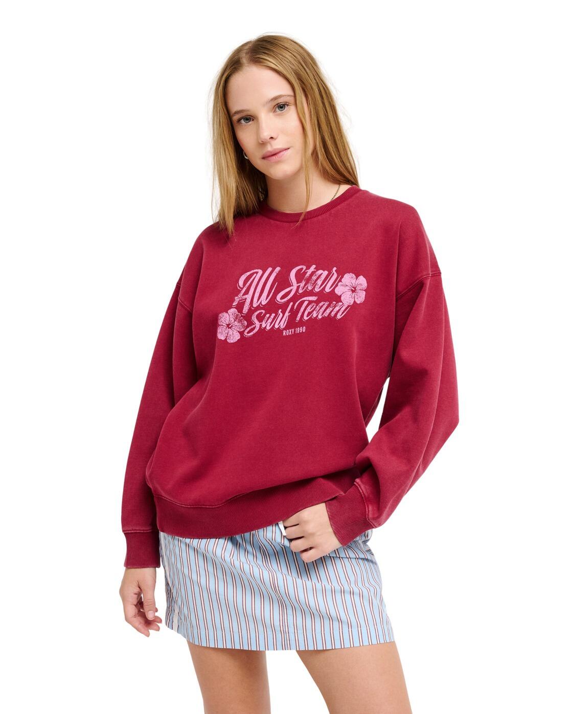 Sudadera de corte relajado LINEUP Rojo Mujer 3/4
