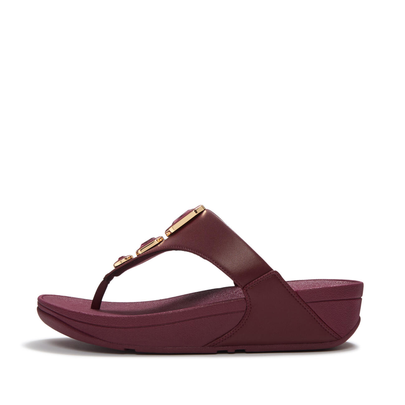 FITFLOP Lulu Bold Crystals teenslippers  DONKERROOD/PAARS 39 3/7