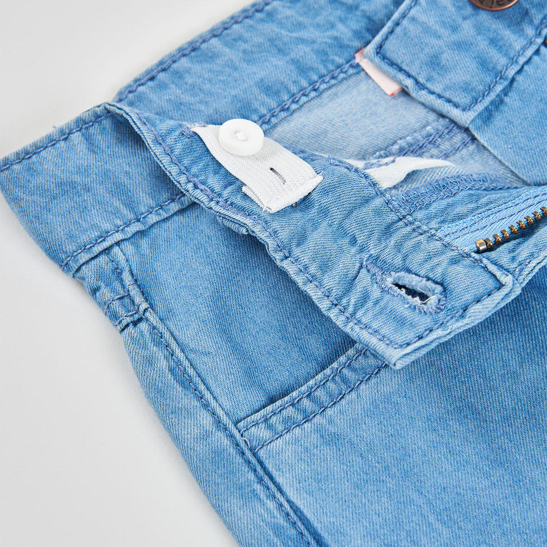 Pantalón niña denim color bleach 3/4