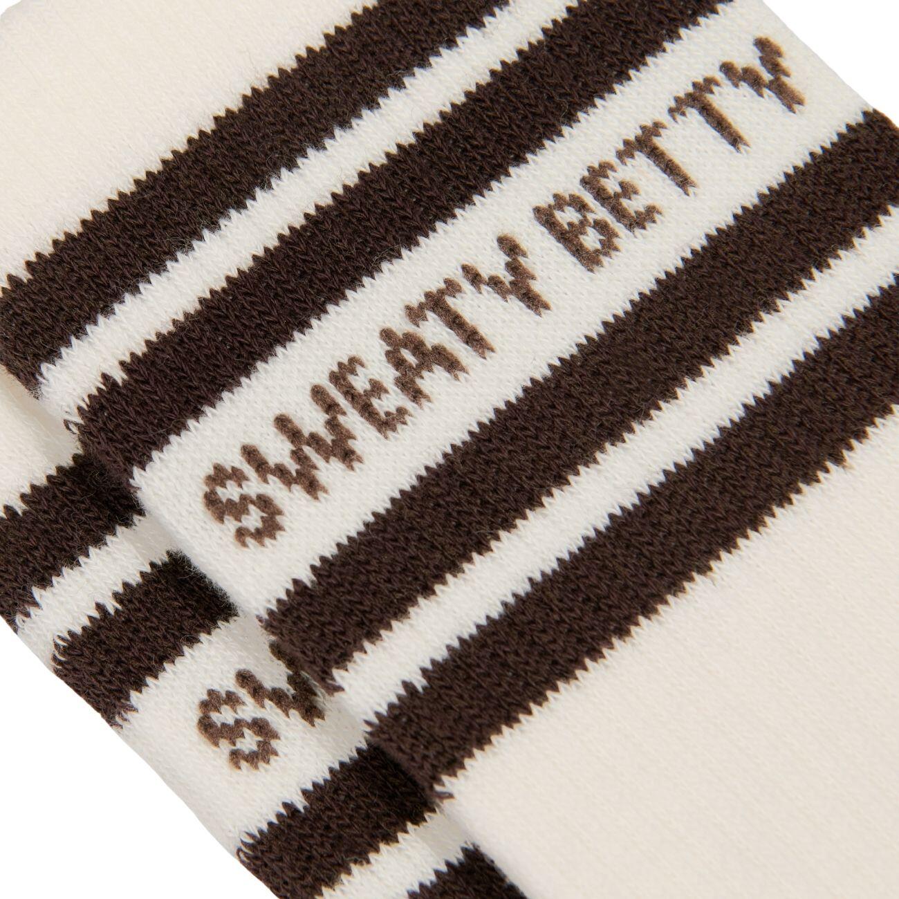 SWEATY BETTY Varsity Slogan Socks  Espresso Brown 6-8 4/7