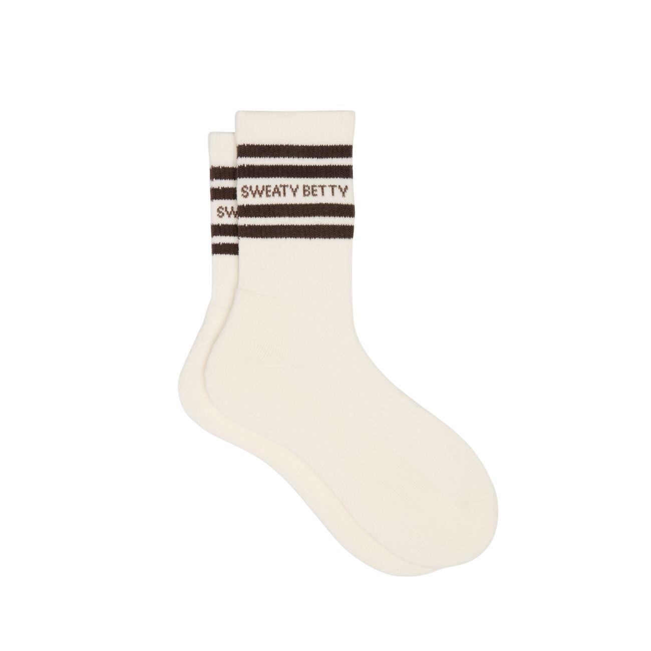 SWEATY BETTY Varsity Slogan Socks  Espresso Brown 6-8 3/7