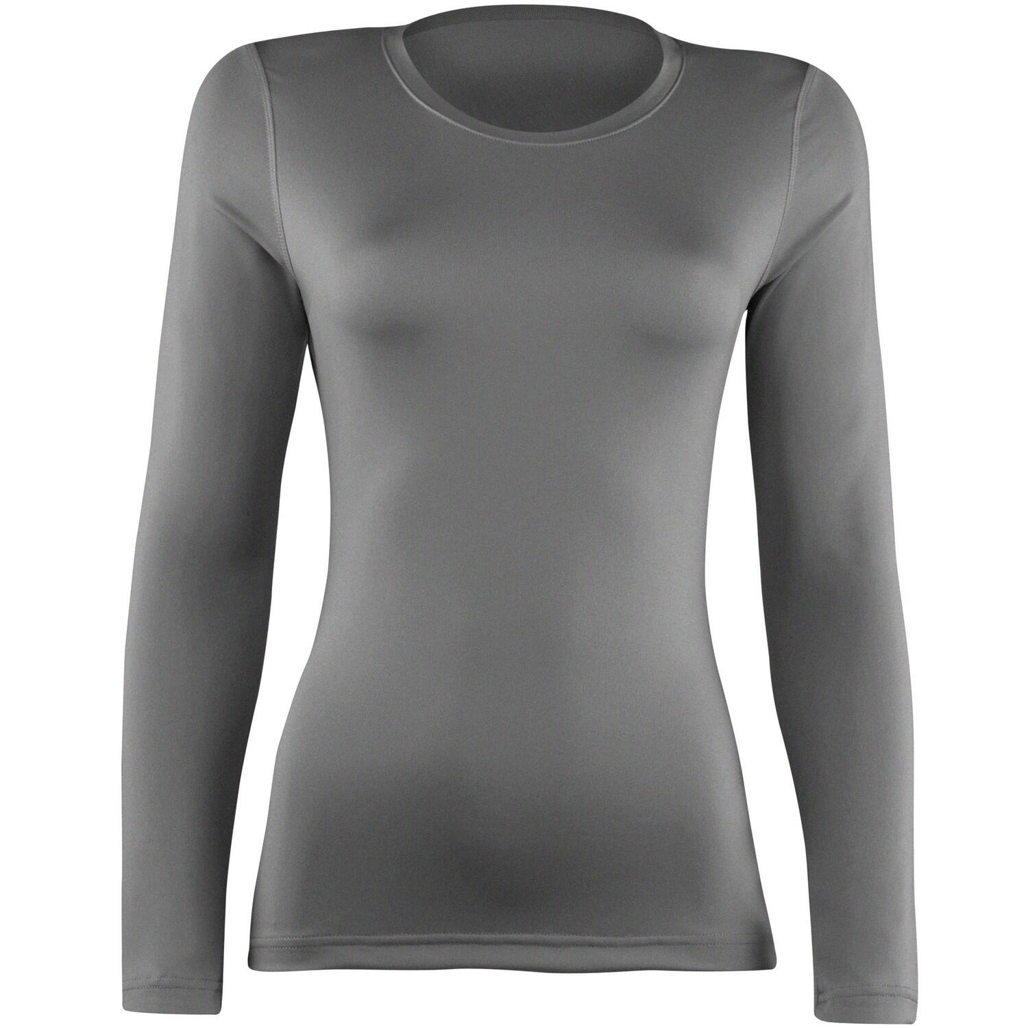 Womens/Ladies Sports Baselayer Long Sleeve (Heather Grey) 2/3
