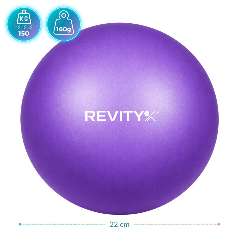 Minge Pilates și fitness Revity Gym Ball Mini 22 cm, mov, cu pompă