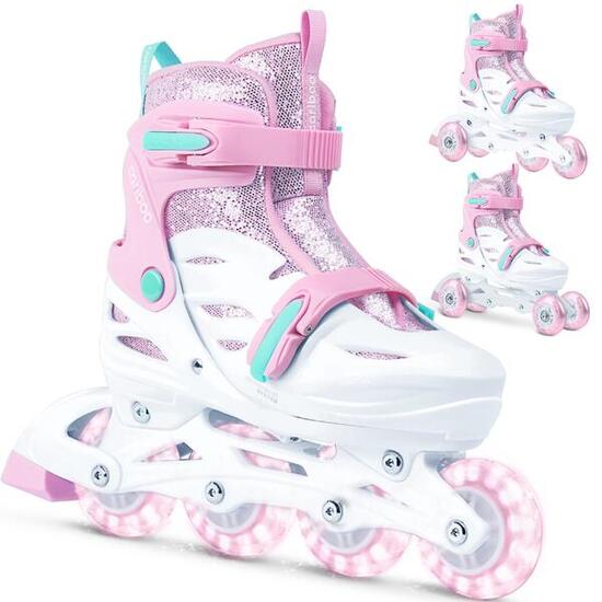 Cariboo Ballerina 3en1 Patins à roulettes et rollers enfant avec roues LED