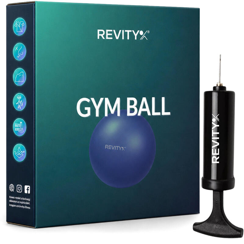 Minge Pilates și fitness Revity Gym Ball Mini 22 cm, mov, cu pompă