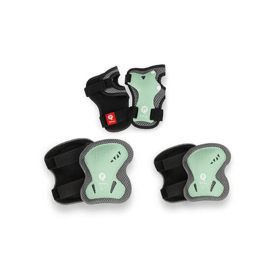 Qplay Pads - Kit de Protections pour Enfant - Taille S - Vert