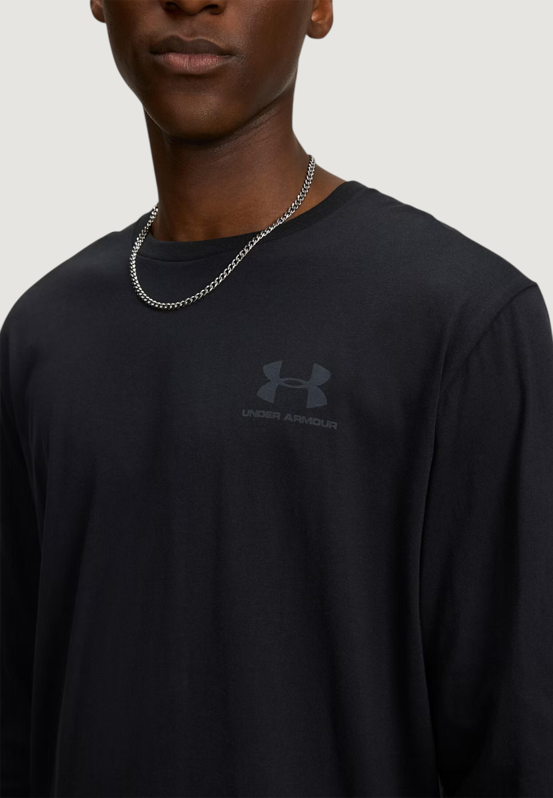 t-shirt manches longues UA SPORTSTYLE LEFT CHEST LS HOMME noir 3/5