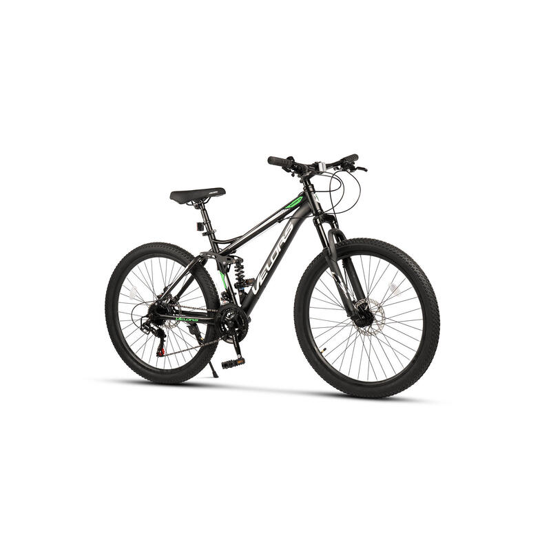Bicicletă de Munte Matador Full Suspension MTB 21v, Negru/Verde