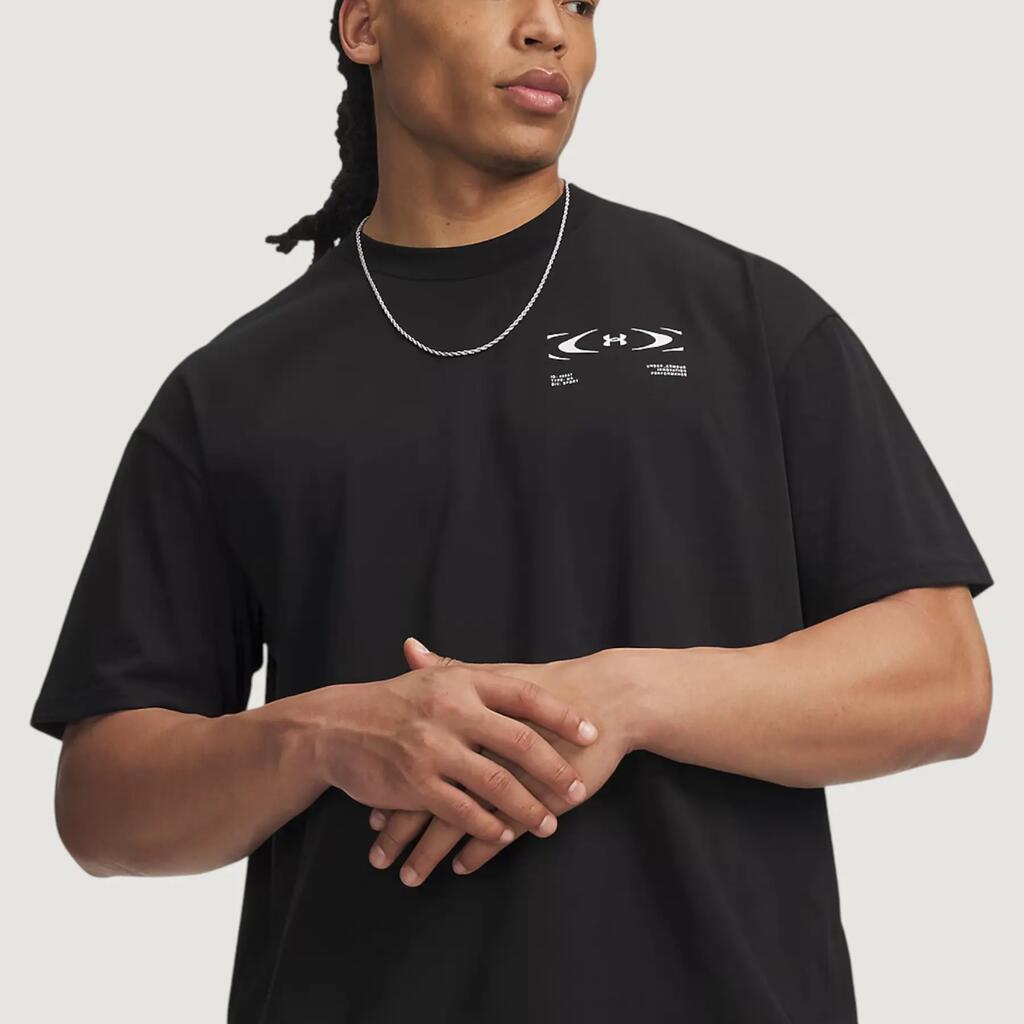UA M HWT ECHO LOGO OS SS Uomo Nero