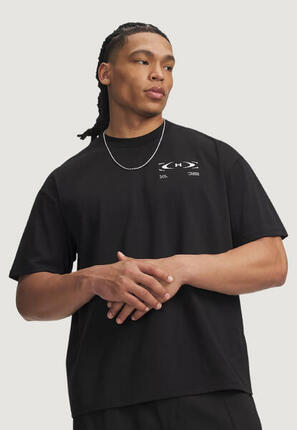 t-shirt crop top UA M HWT ECHO LOGO OS SS HOMME noir