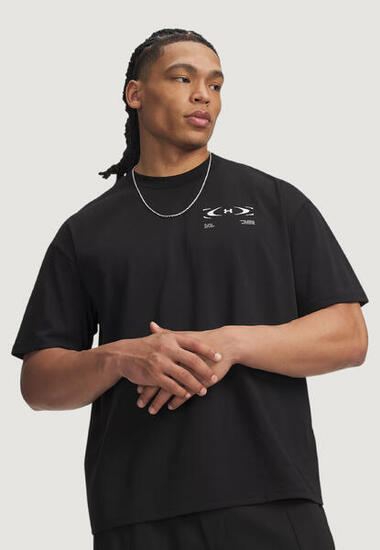 t-shirt crop top UA M HWT ECHO LOGO OS SS HOMME noir