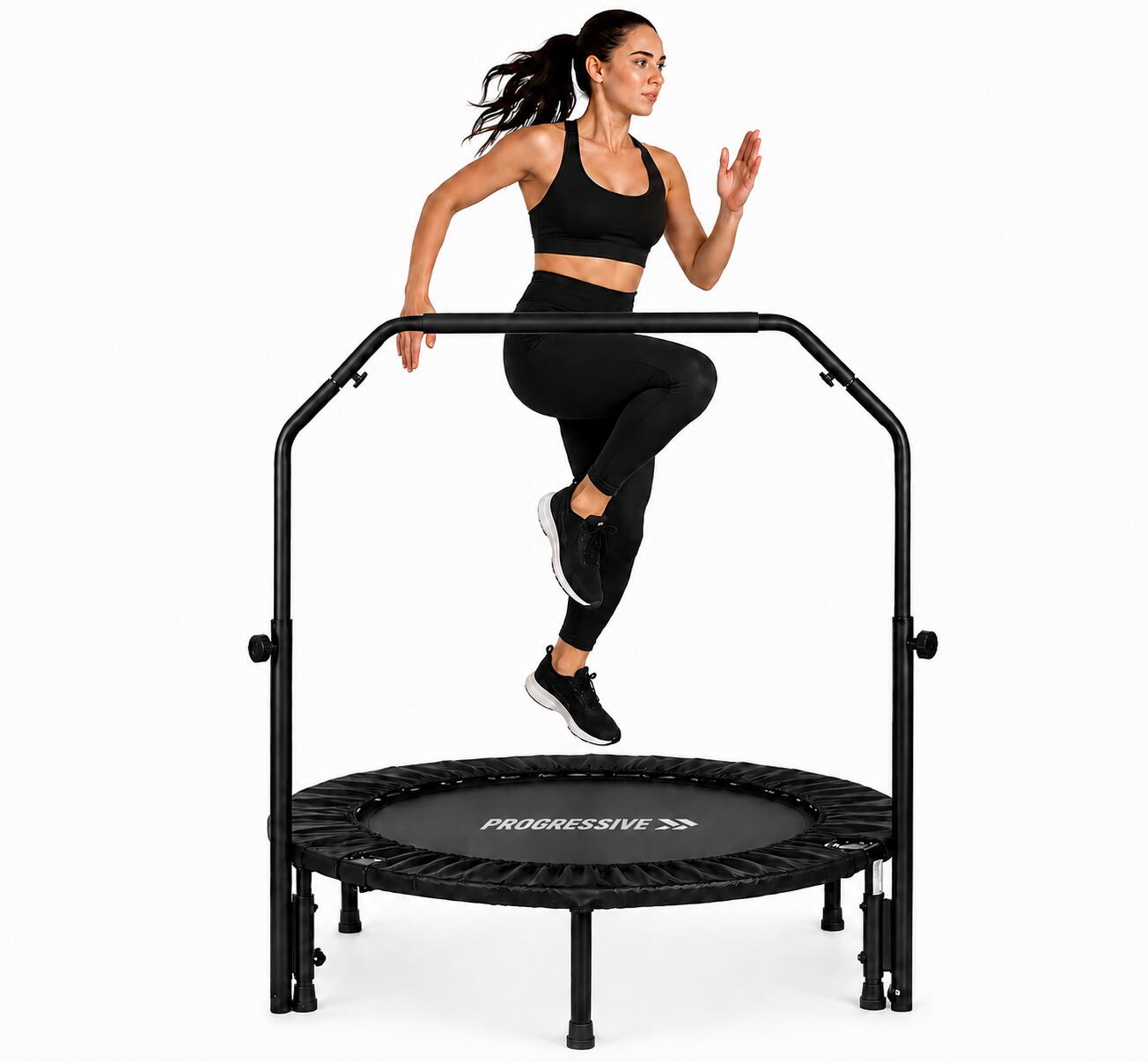 Trambulina Fitness Progressive pliabila cu maner ajustabil