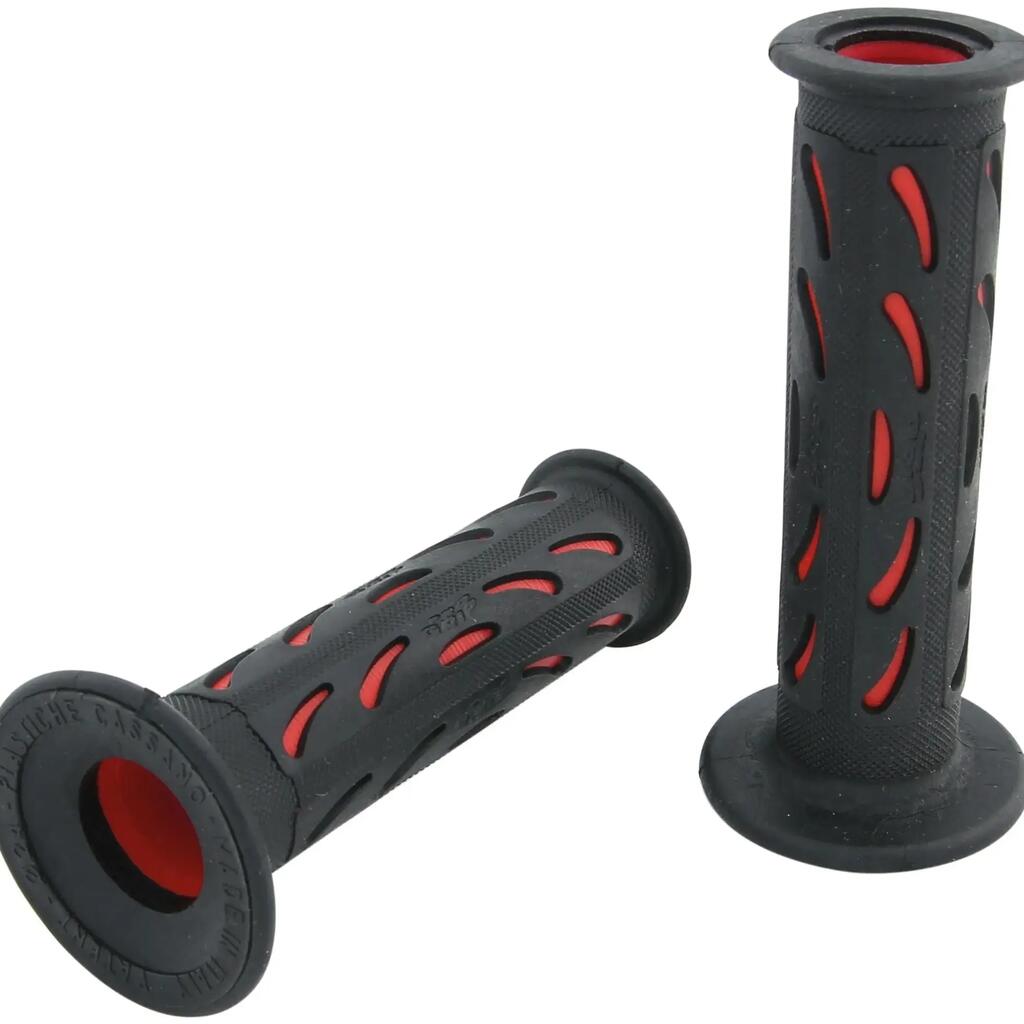 PROGRIP 724 Rubber Handlebar Grip, 122 mm, Open, Red/Black.