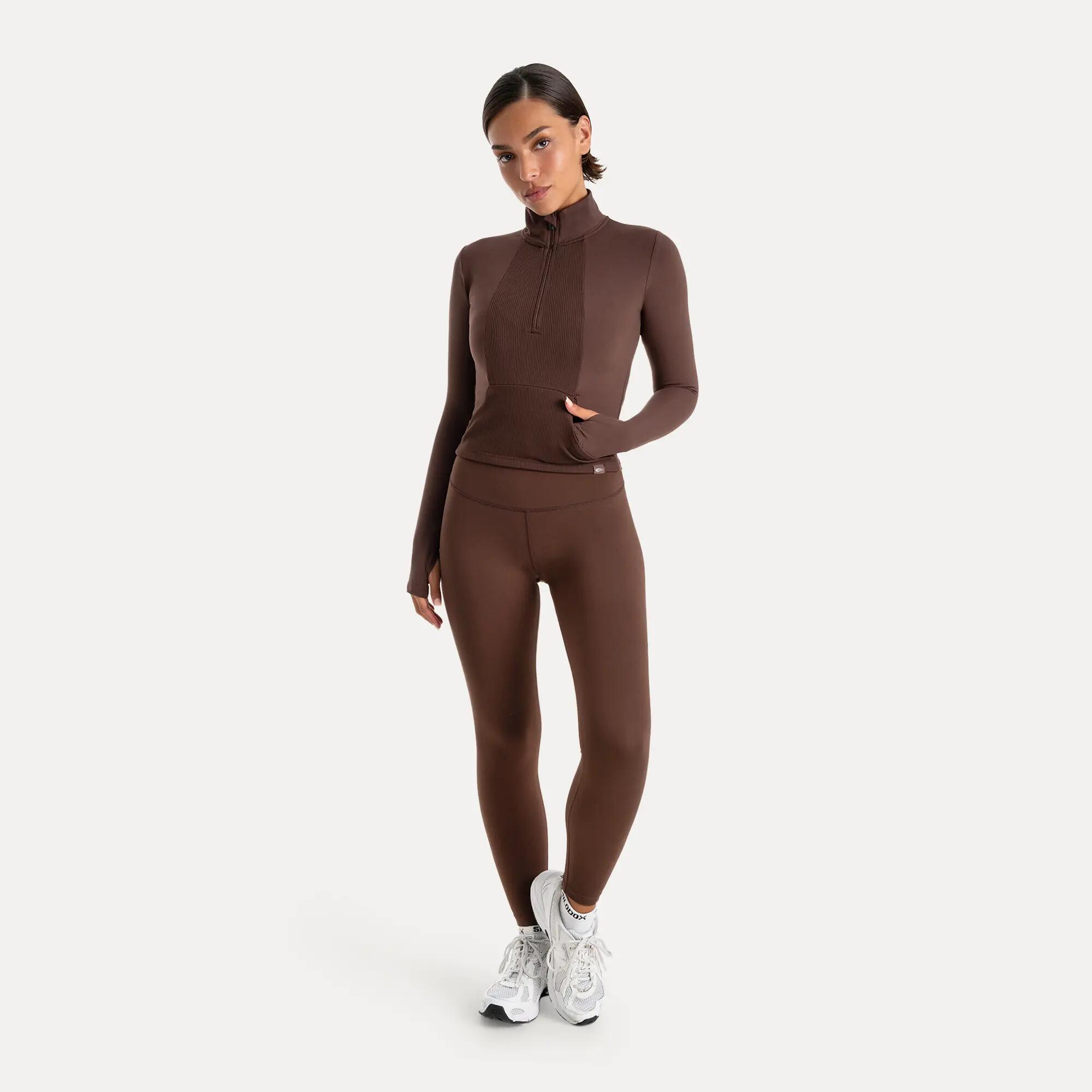 Damen Sweater Half Zip Naveya Braun 4/6