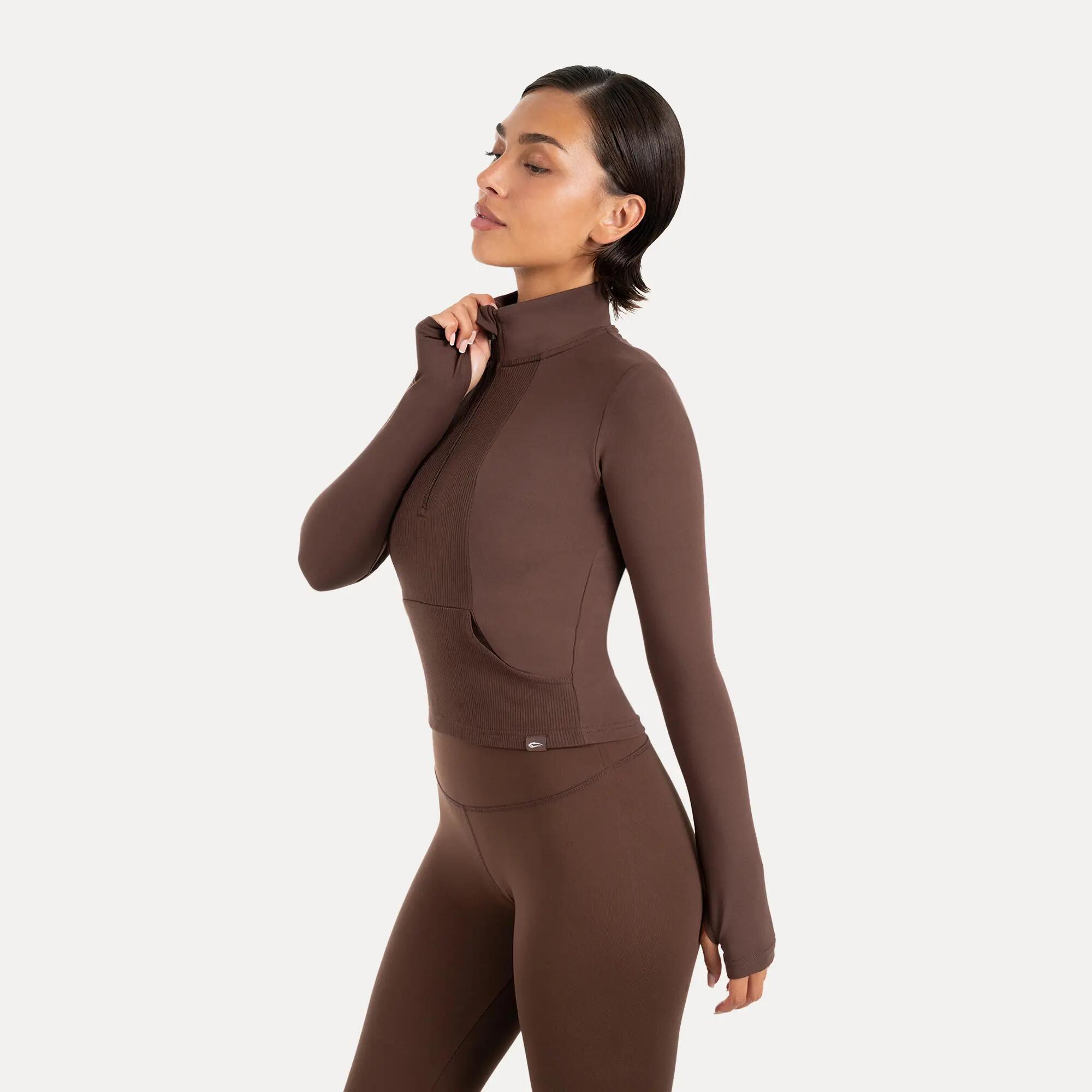 Damen Sweater Half Zip Naveya Braun 2/6