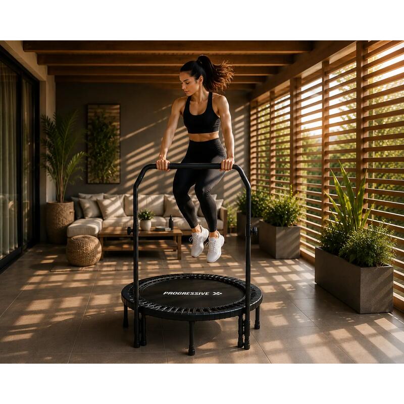 Trambulina Fitness Progressive pliabila cu maner ajustabil
