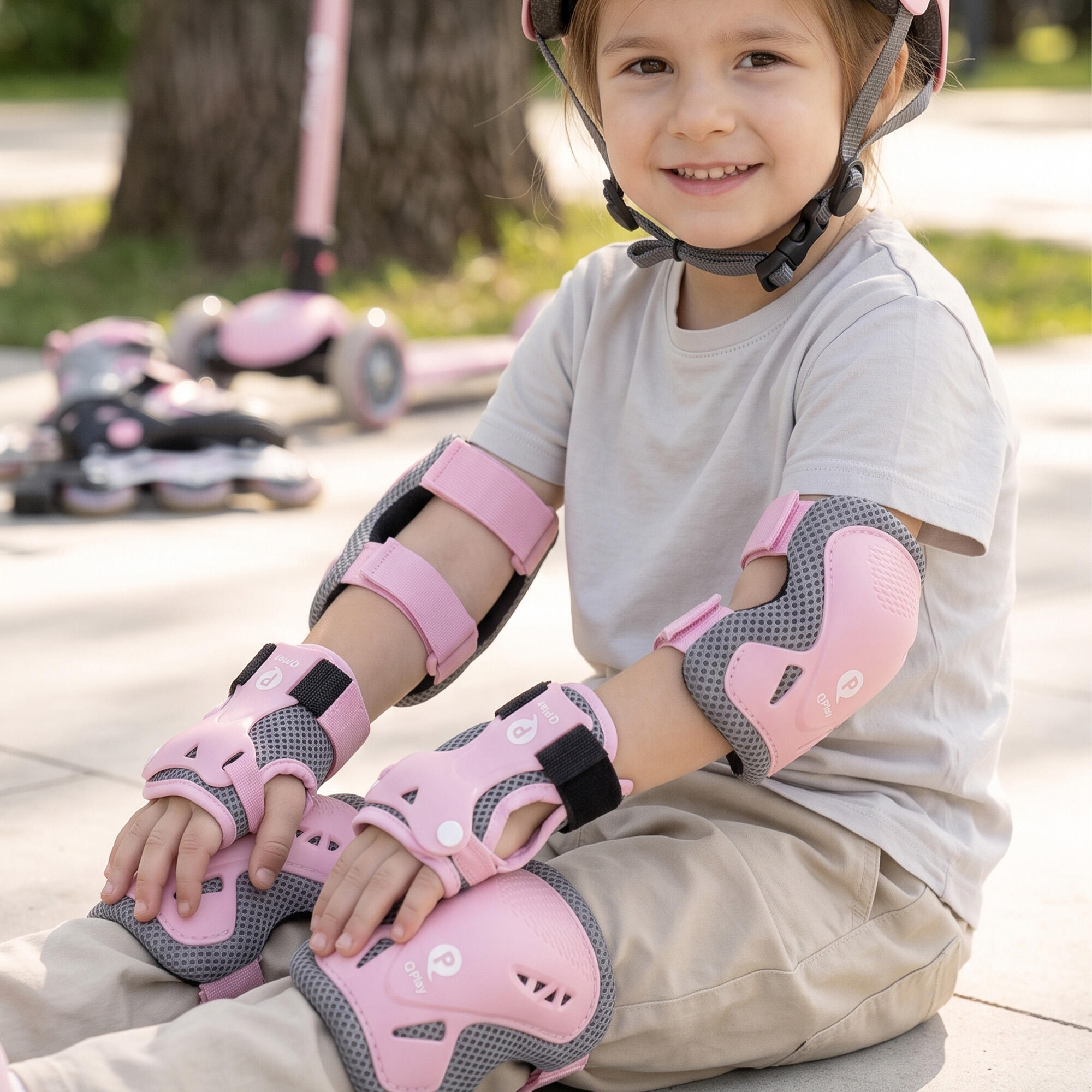 Qplay Pads - Set de Protecciones para Niños - Talla S - Rosa 3/3