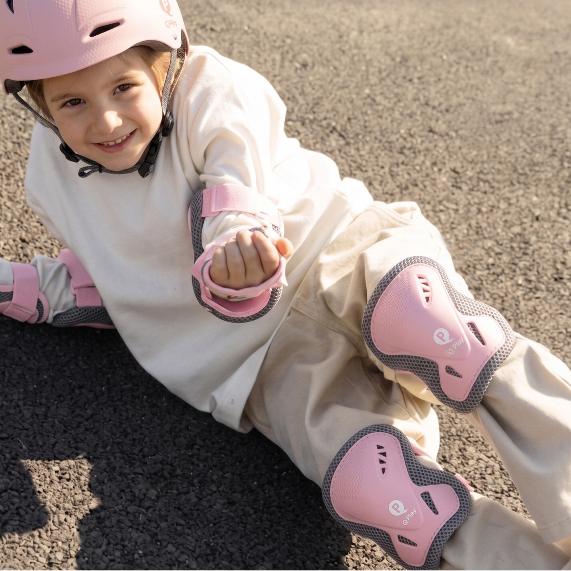 Qplay Pads - Set de Protecciones para Niños - Talla S - Rosa 2/3