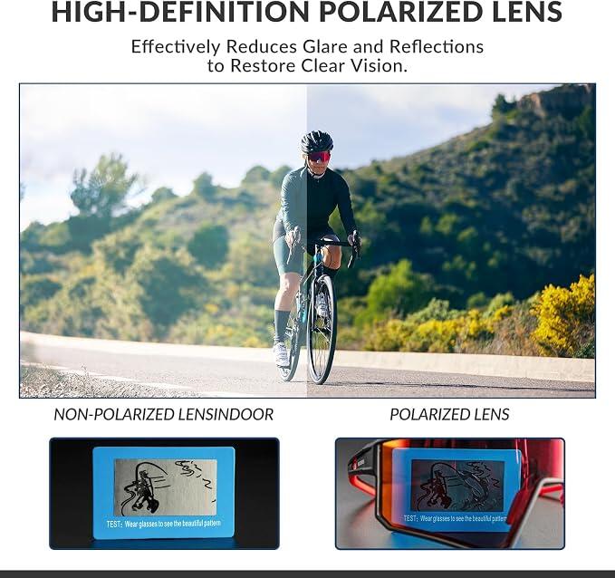 ROCKBROS Polarisiert Sport Sonnenbrille UV400 TR90 Rahmen 4/7