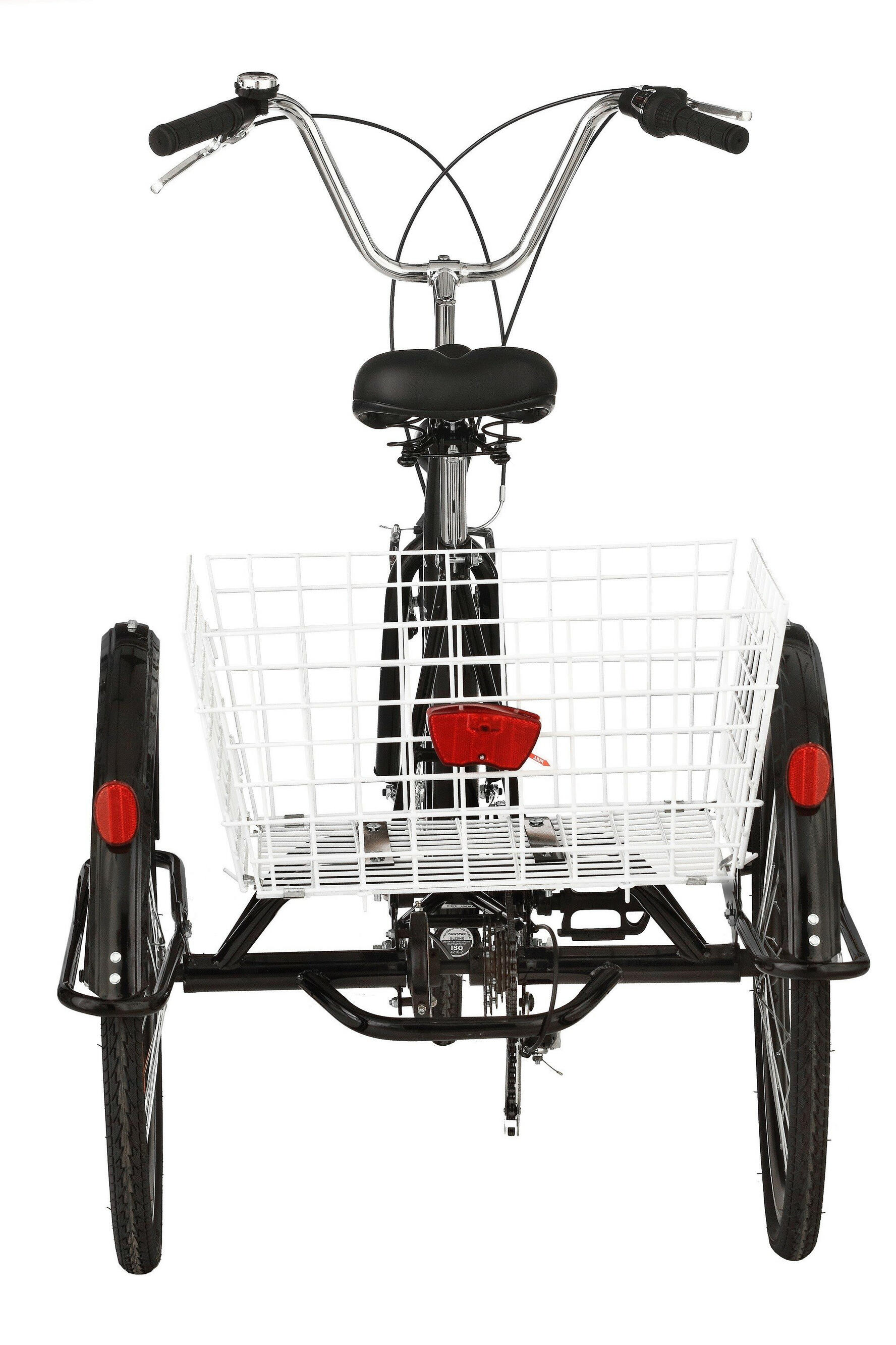 Rower trójkołowy miejski Kozbike 24" 6 biegów czarny z koszem 7/7
