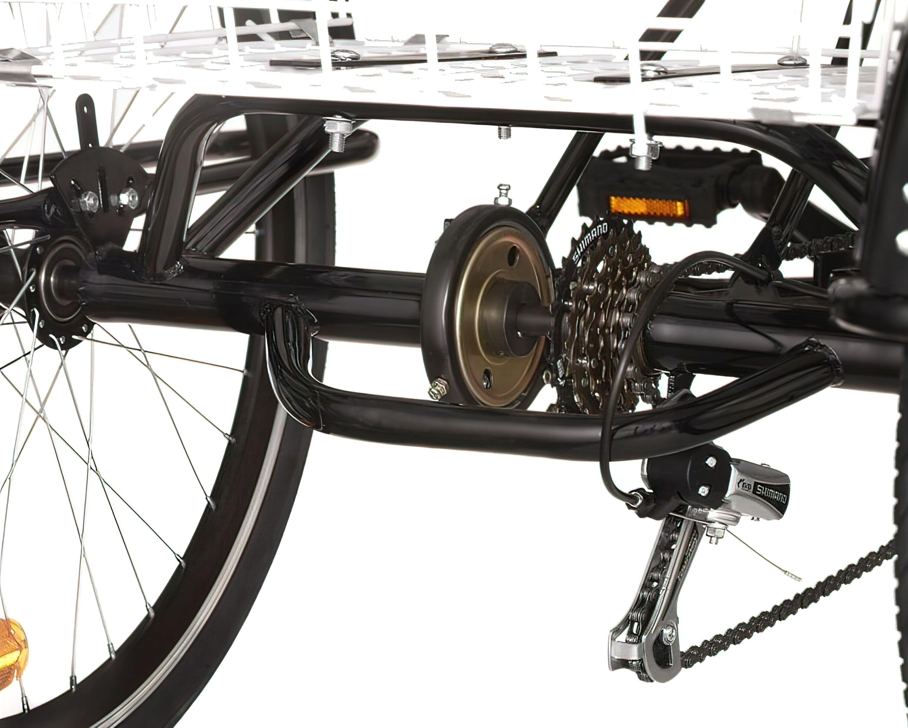 Rower trójkołowy miejski Kozbike 24" 6 biegów czarny z koszem 6/7
