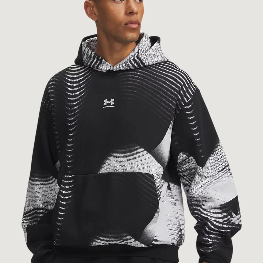 UA ICON FLEECE PRINTED HD Uomo Nero