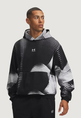 Felpa con cappuccio Uomo UA ICON FLEECE PRINTED HD Nero