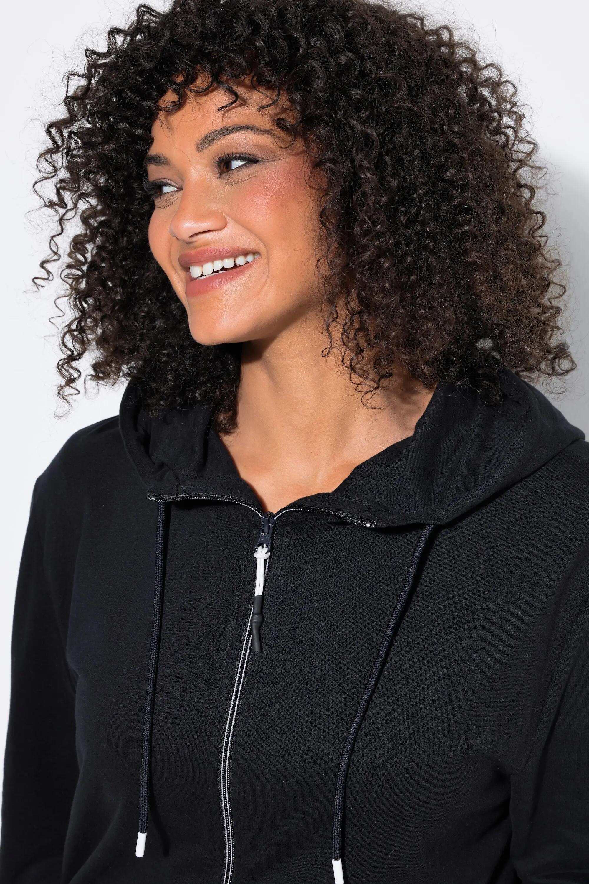 Dames Sweatvest sierpaspel oversized capuchon 2-wegrits 9/13