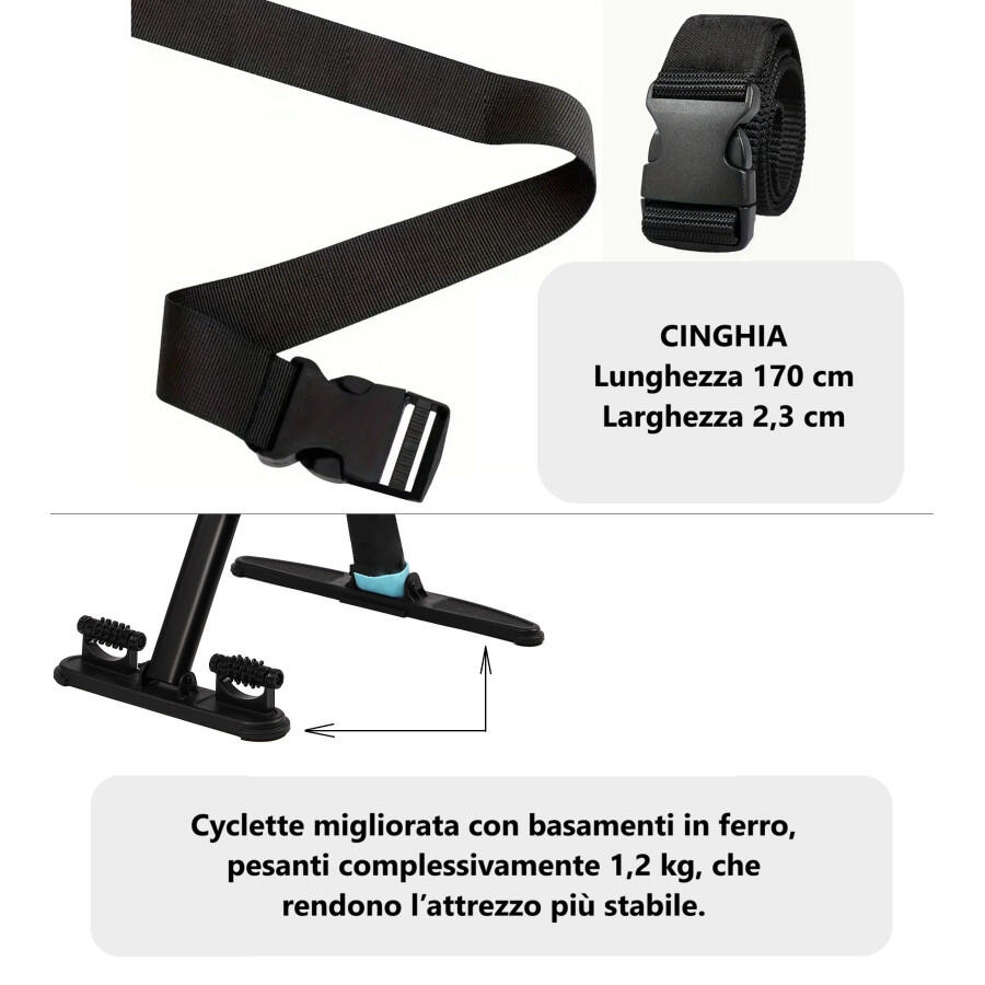 Yelloo - MB201B Bicicletta Cyclette esercizio gambe braccia da seduto fitness 8/13