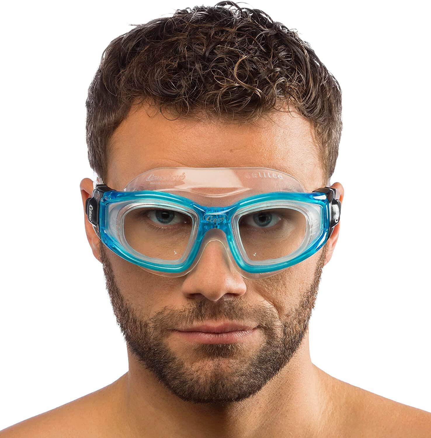 Galileo Goggles T/Glass Blue Metal - Lunettes de Natation Adultes avec Verre 6/7