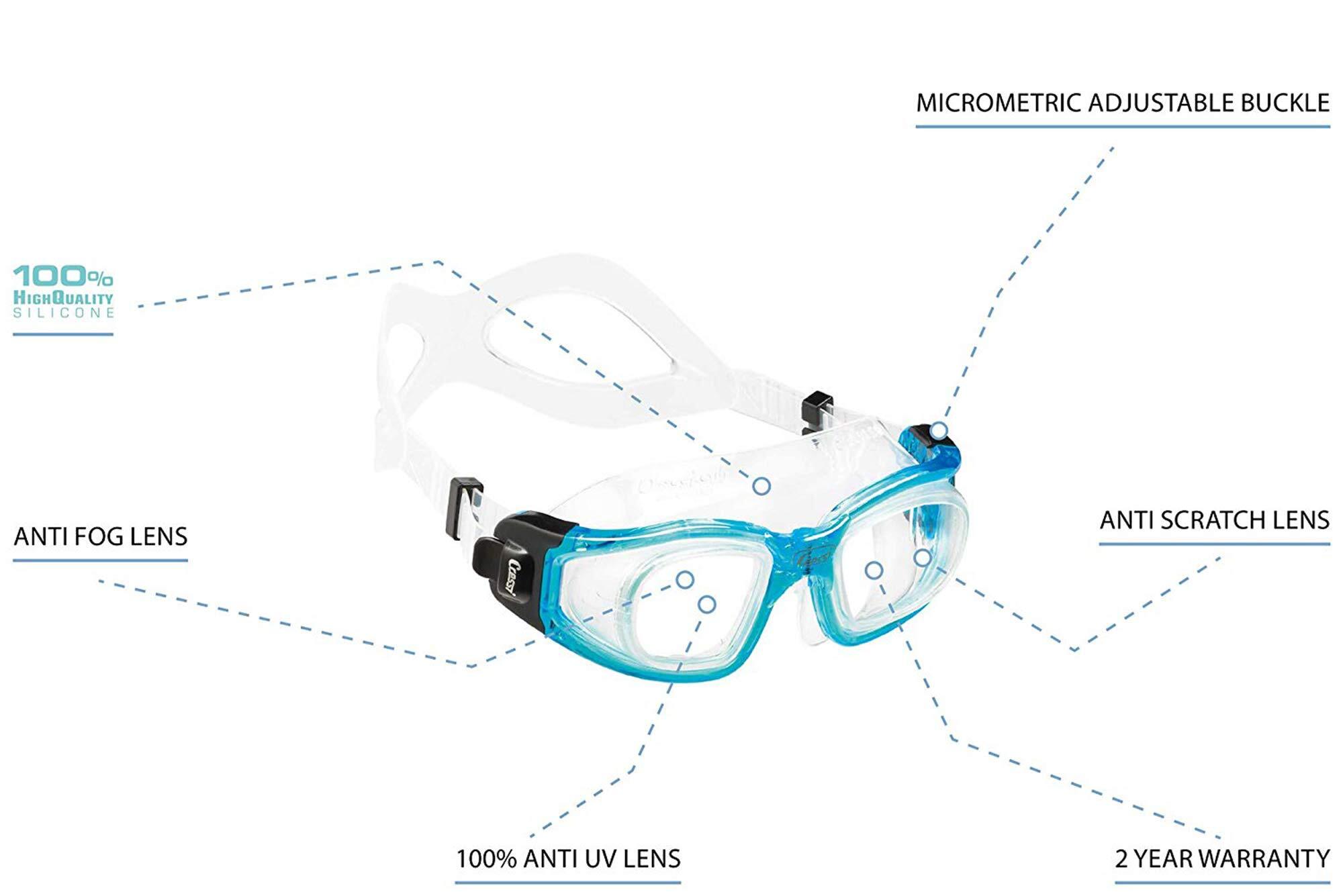 Galileo Goggles T/Glass Blue Metal - Lunettes de Natation Adultes avec Verre 2/7