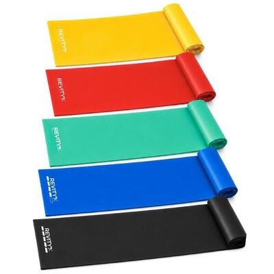 Flat bands voor training en stretching, 5 stuks, pdf-trainingsschema, 1–15 kg
