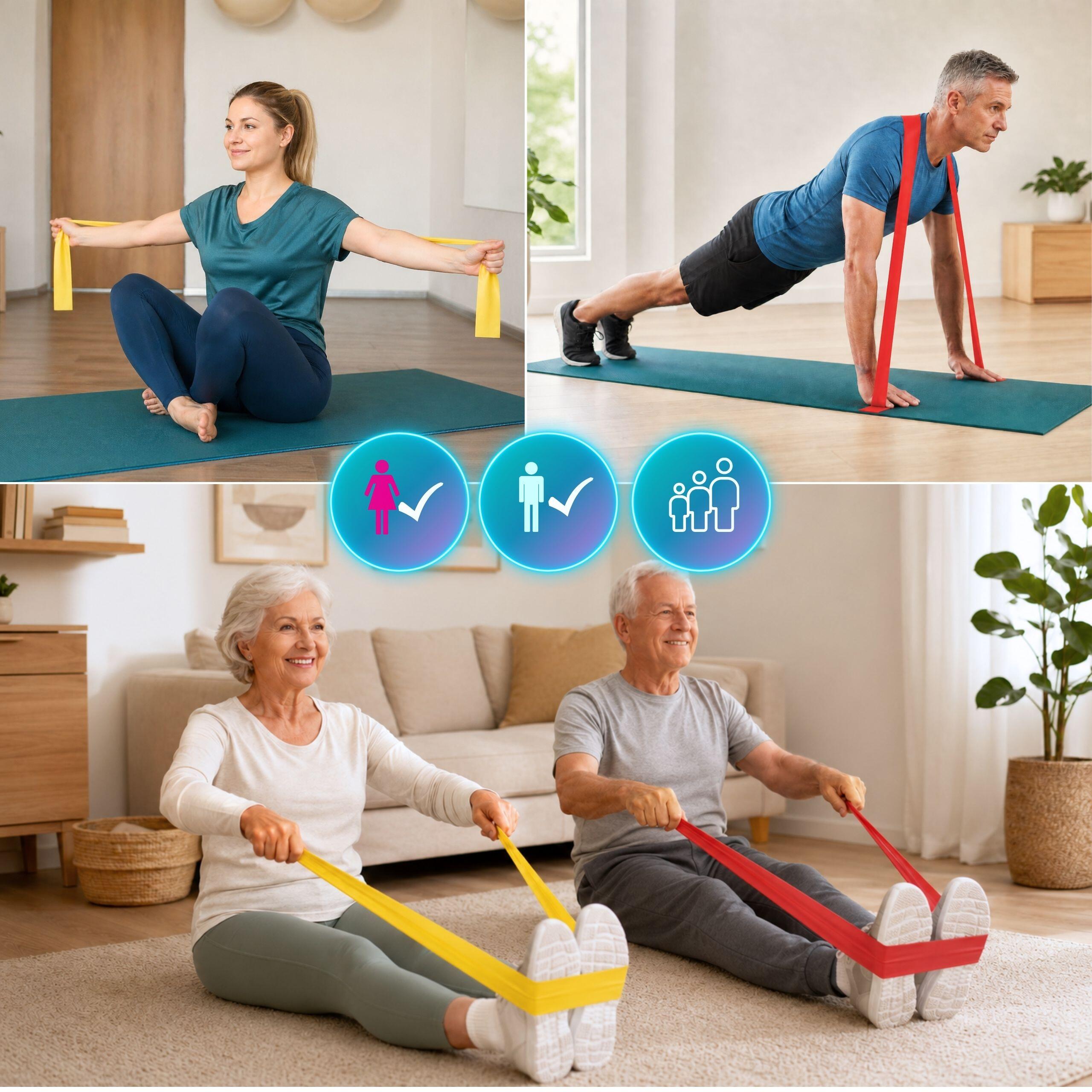Set di fasce elastici de resistenza Flat Bands 5 pz per stretching, 1–15 kg 7/10