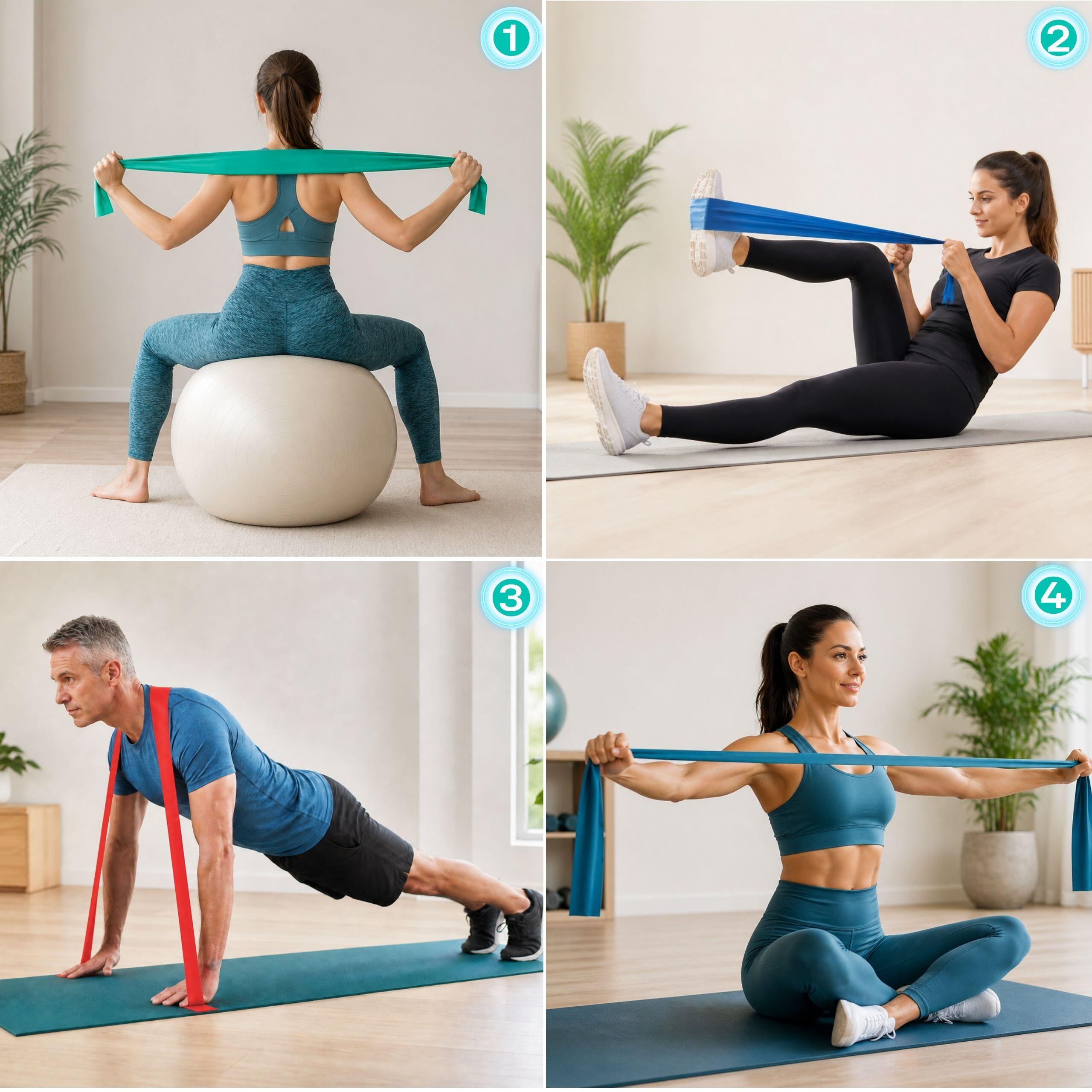 Set di fasce elastici de resistenza Flat Bands 5 pz per stretching, 1–15 kg 4/10