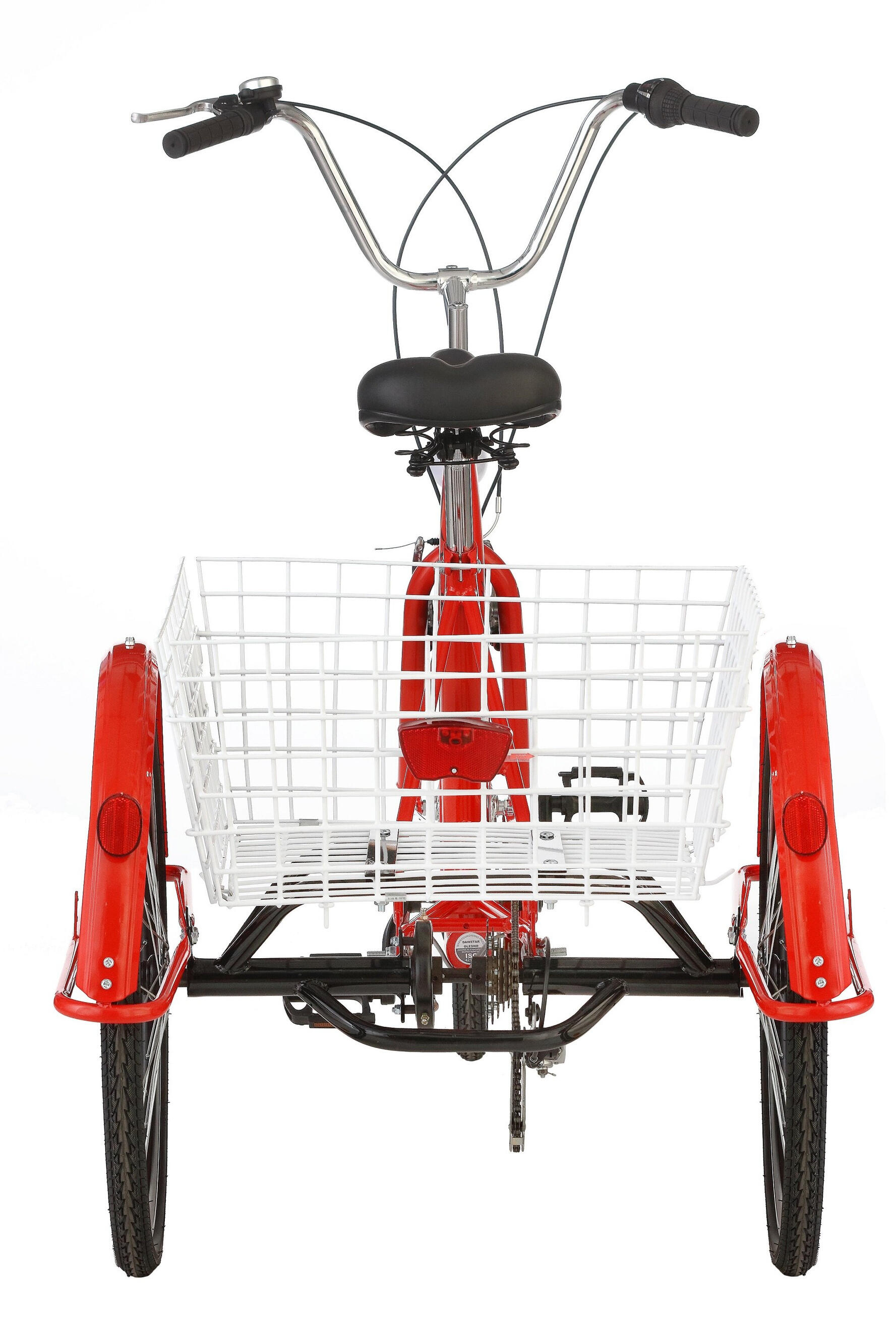Rower trójkołowy miejski Kozbike 24" 6 biegów czerwony z koszem 7/7