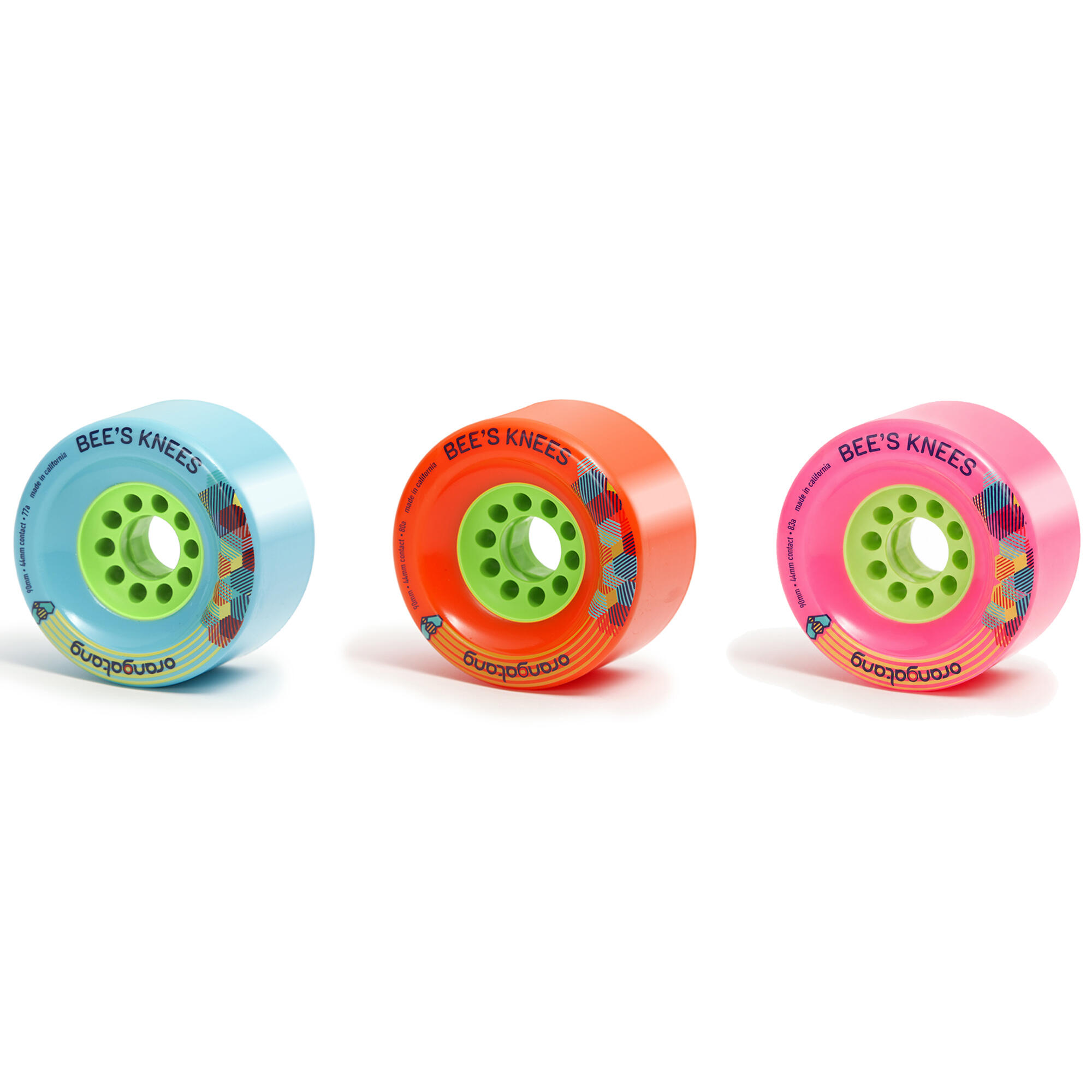 Ruote Bee's Knees 90MM 83A - Ruote per Skateboard in Gomma - Rosa - I 5/8