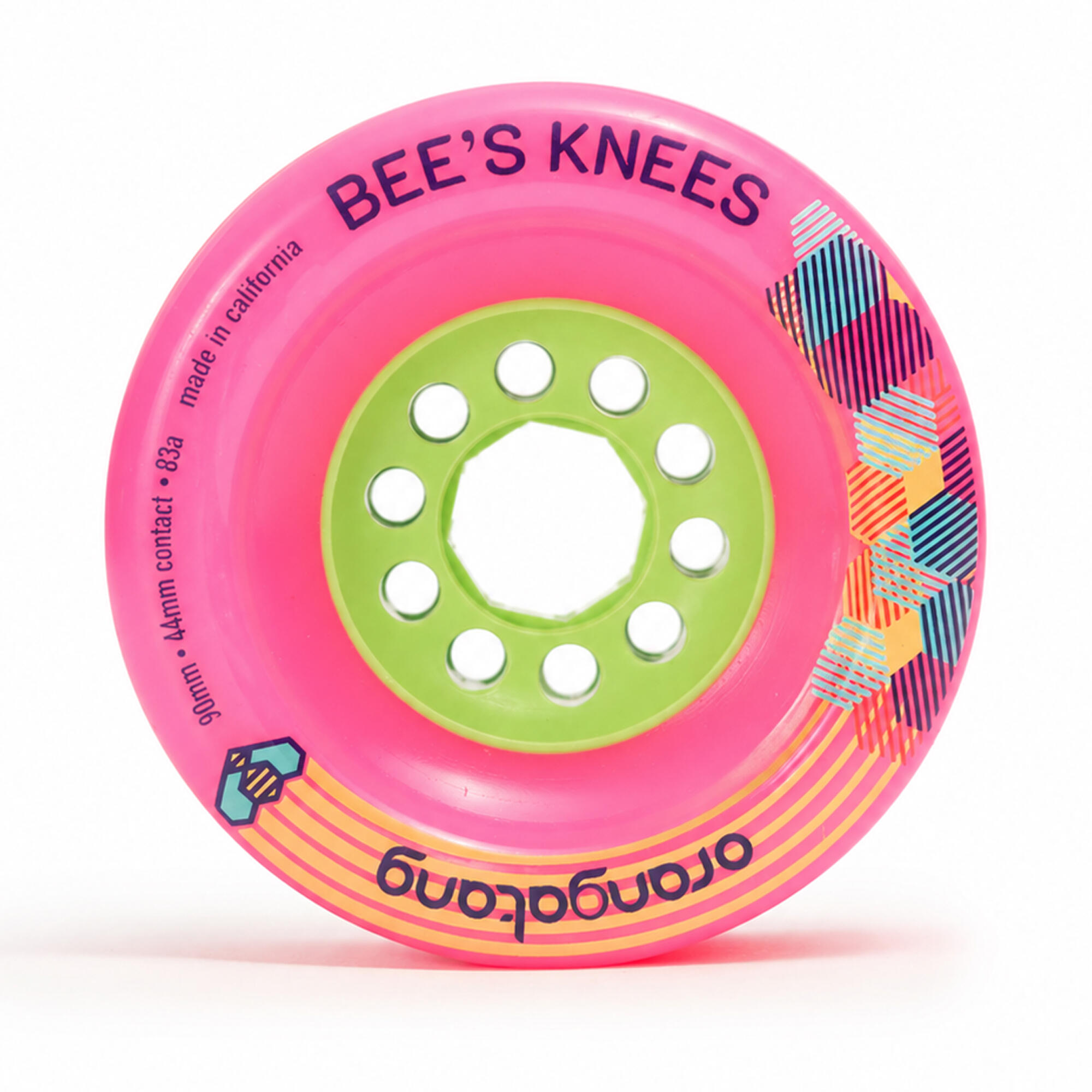 Ruote Bee's Knees 90MM 83A - Ruote per Skateboard in Gomma - Rosa - I 2/8