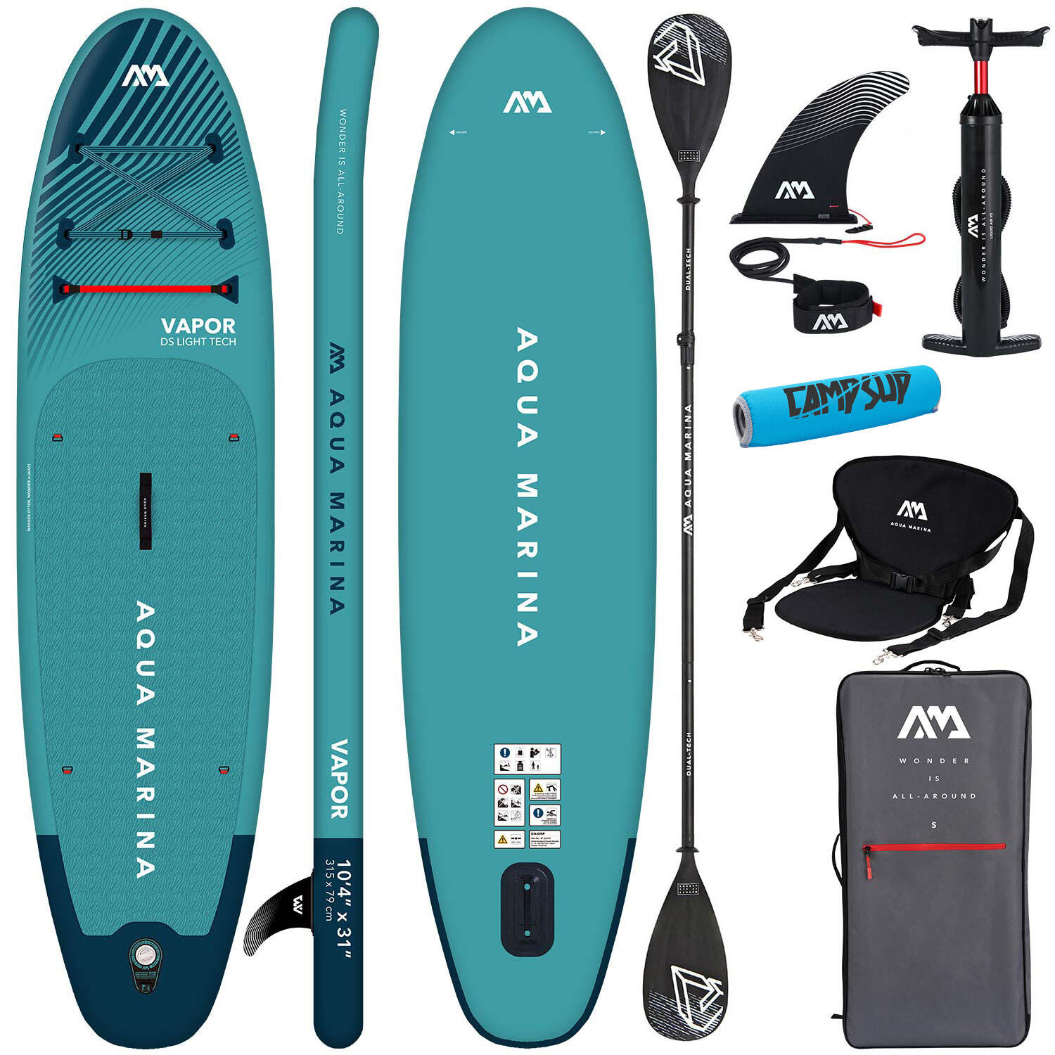 AQUA MARINA Nafukovací paddleboard Vapor 10'4" BT-23VAP COMBO + BOJKA NA PÁDLO