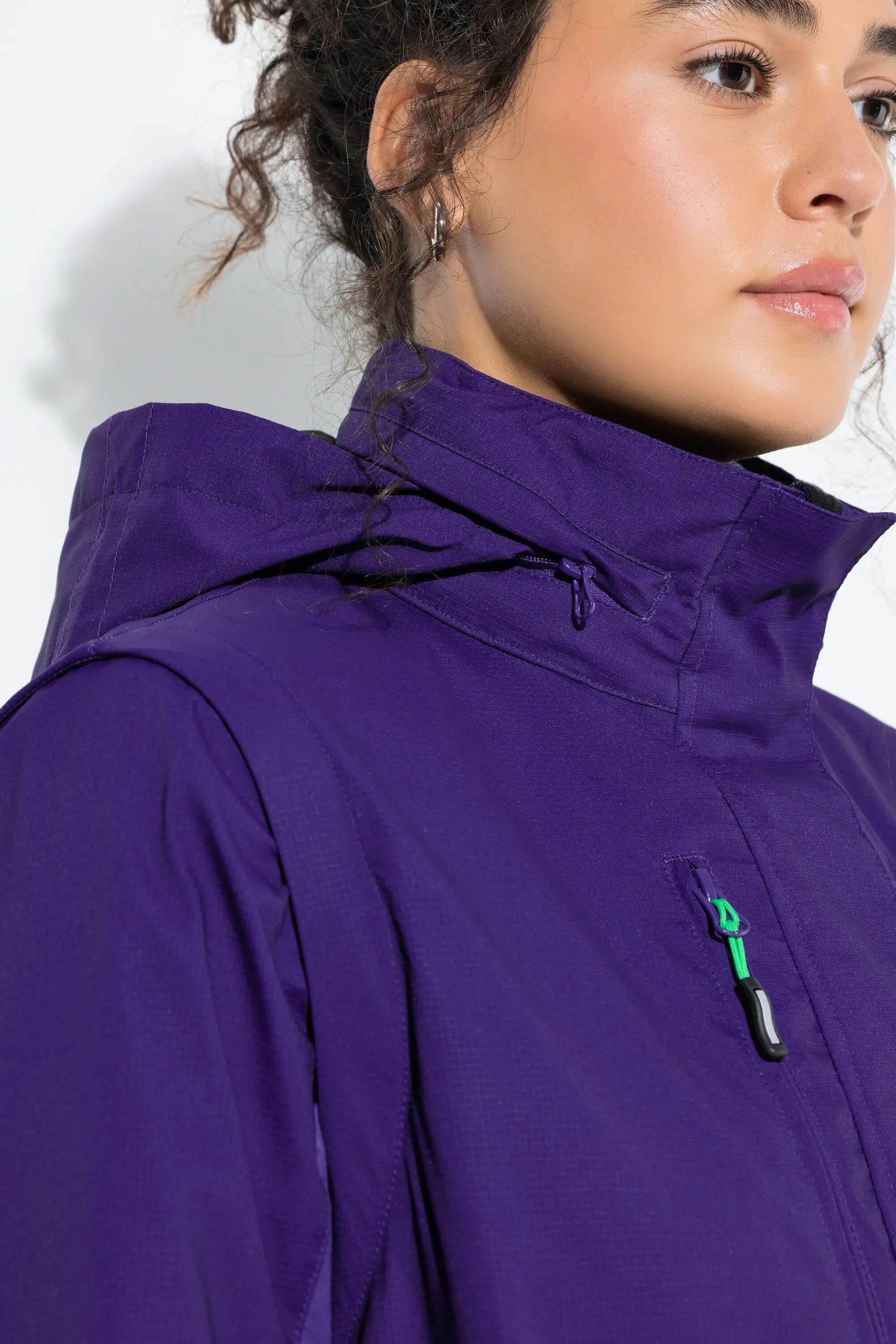 Femme Veste technique 2-en-1 imperméable manches amovibles 12/13