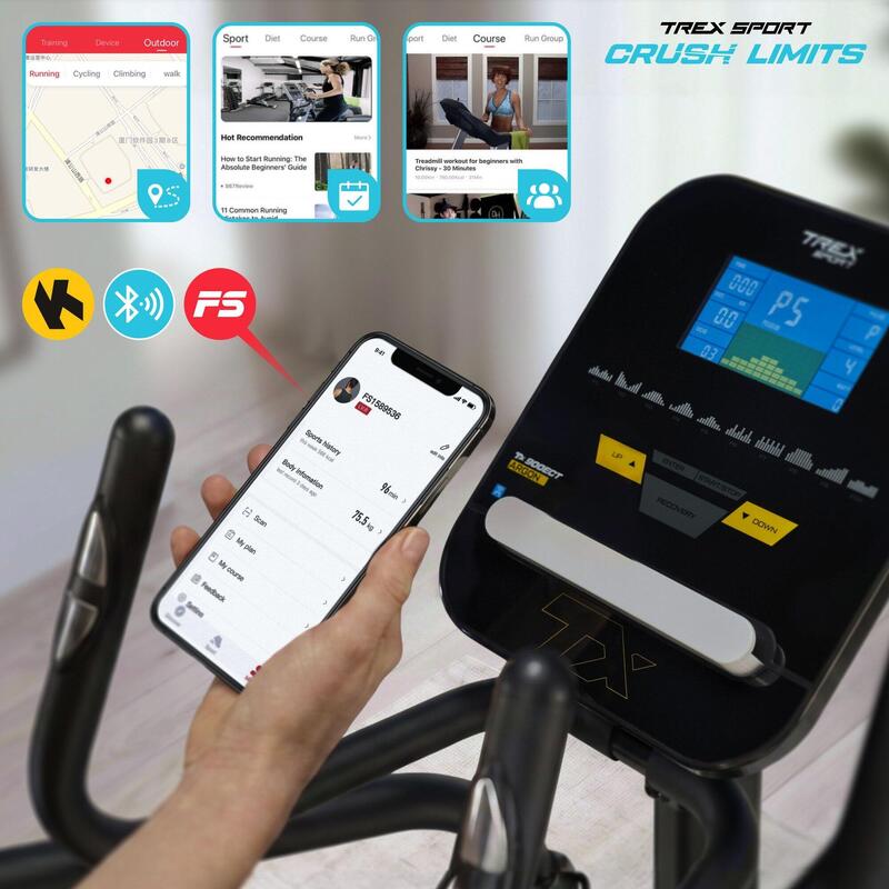 Antrenor eliptic electromagnetic Trex Sport ARGON, roată 18kg, max 135kg