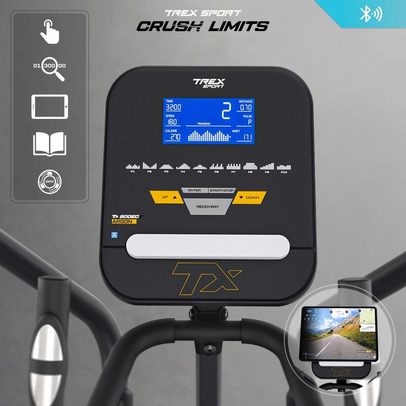 Antrenor eliptic electromagnetic Trex Sport ARGON, roată 18kg, max 135kg