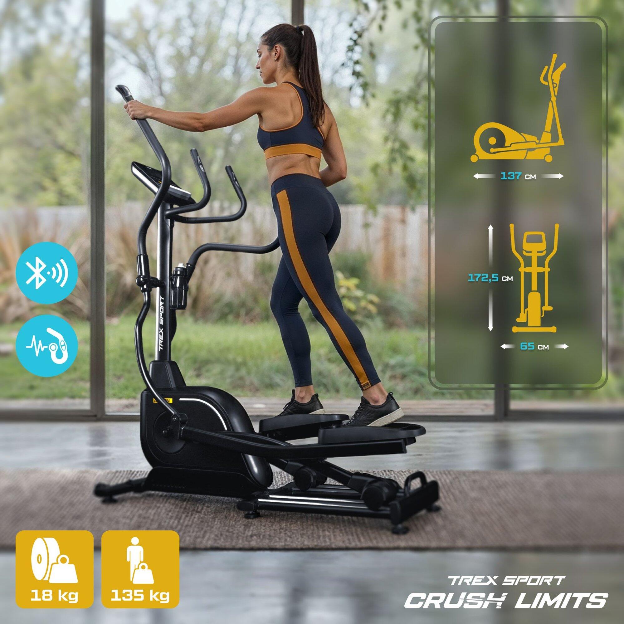 Vélo elliptique électromagnétique, inertie 18 kg Trex Sport ARGON, max. 135 kg 2/7