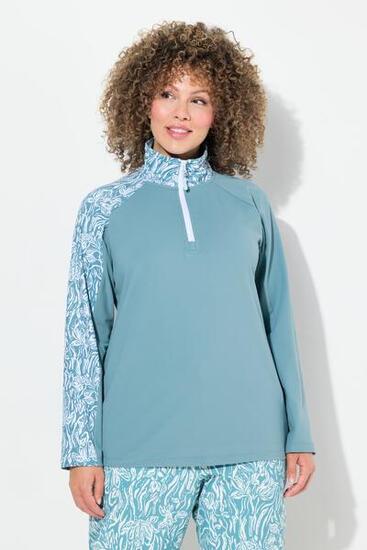 Femme T-shirt technique à col montant fermeture à glissière et manches longues