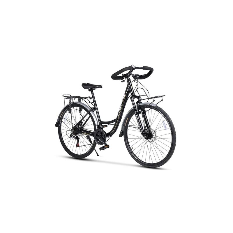 Bicicletă MTB semi-rigidă Roadster City 21v Negru/Alb