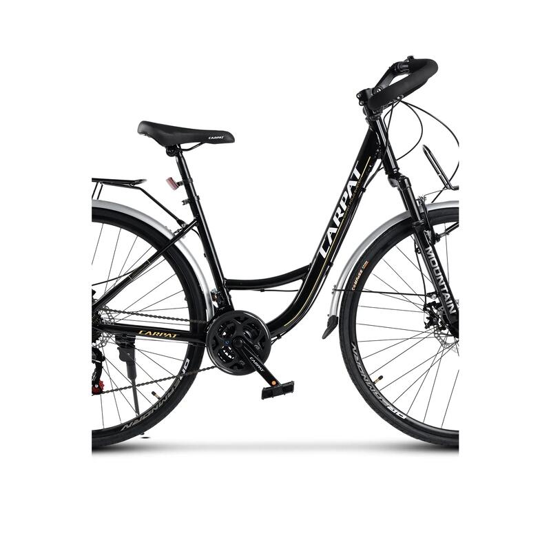 Bicicletă MTB semi-rigidă Roadster City 21v Negru/Alb