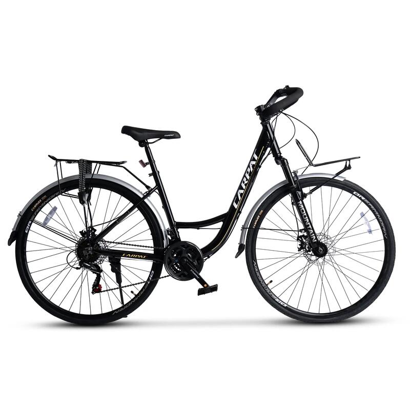 Bicicletă MTB semi-rigidă Roadster City 21v Negru/Alb