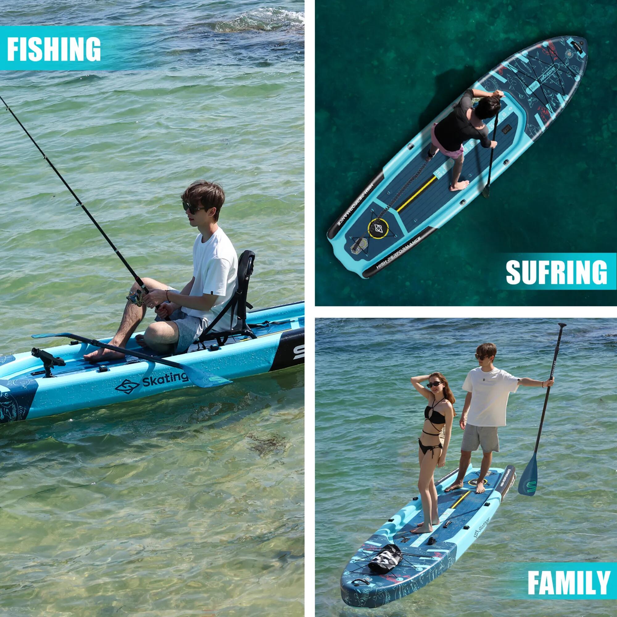 Tavola SUP da pesca SKATINGER Fishing Boat 378x96x20 cm 8/8