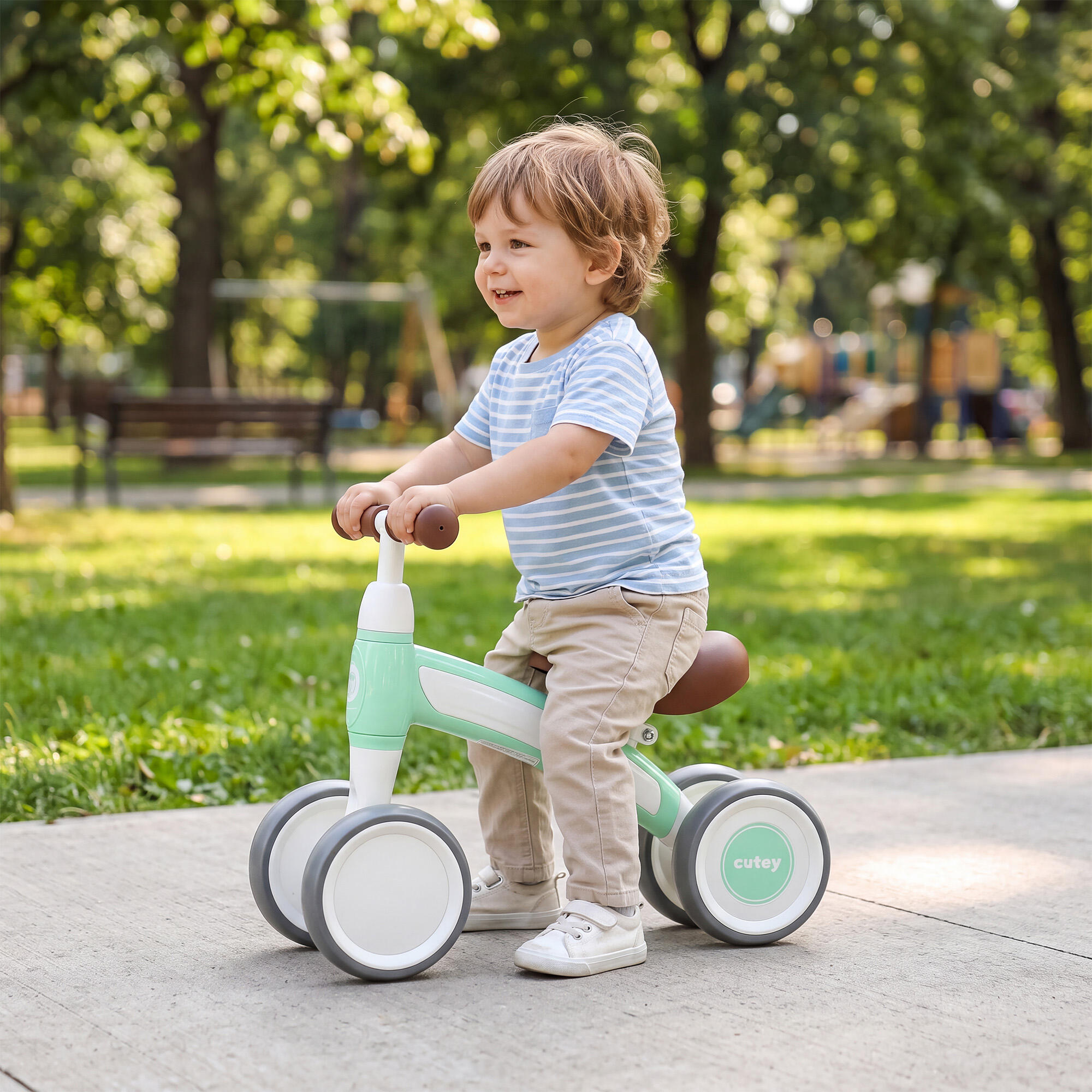 Qplay Cutey Balance Bike - Bicicletta Senza Pedali per Bambini - Leggera - Verde 5/5